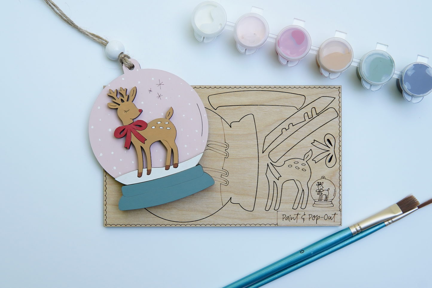 Deer Snow Globe Pop 'n Paint Ornament