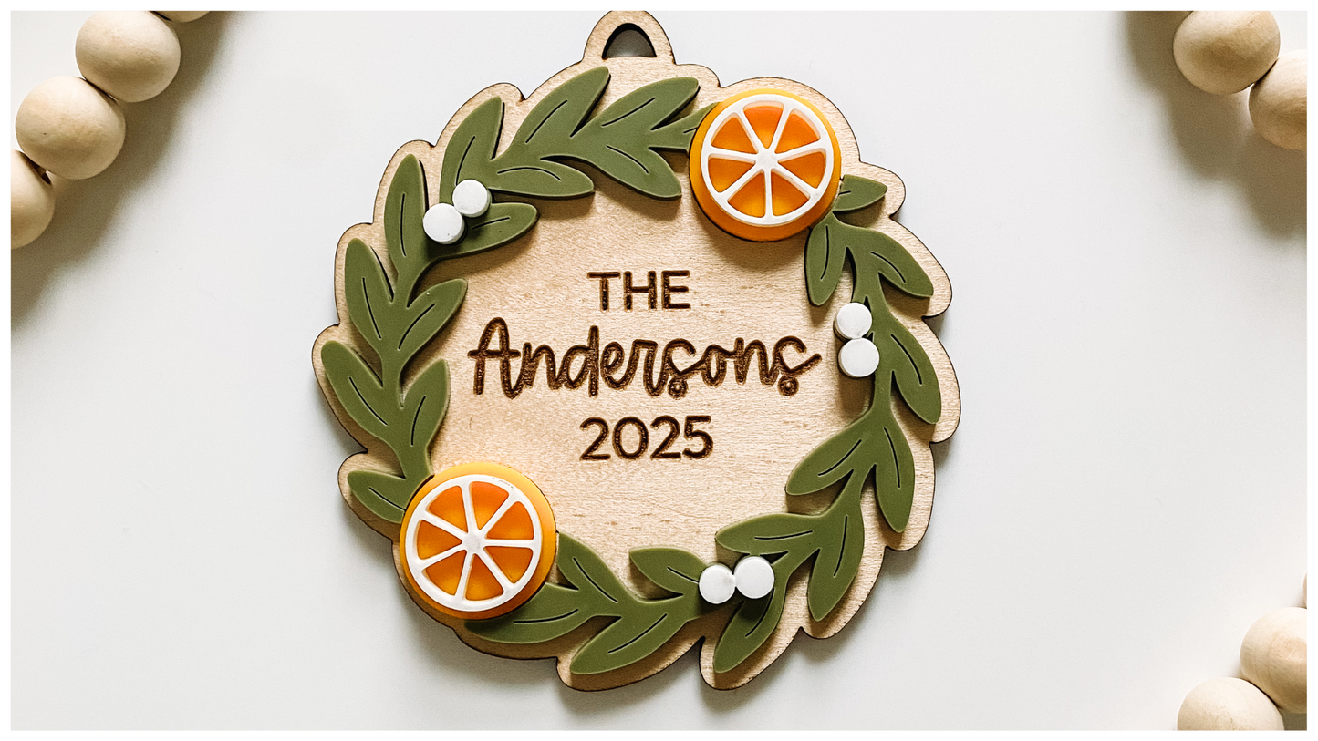Christmas Citrus Wreath Ornament