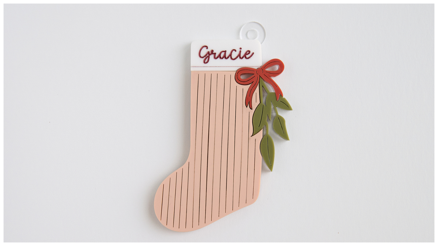 Striped Stocking Ornament