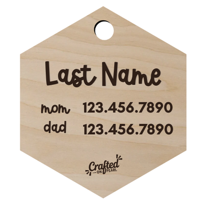 Initial Diaper Bag Tag