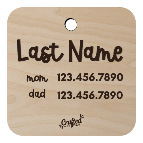 Initial Diaper Bag Tag