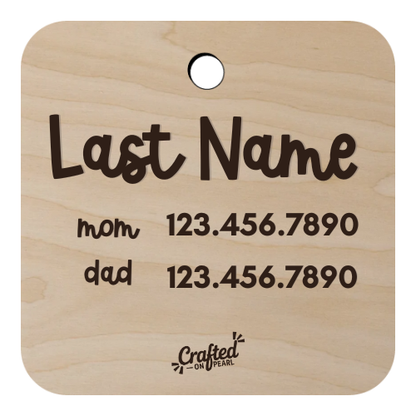 Initial Diaper Bag Tag