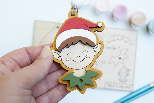 Boy Elf Pop 'n Paint Ornament