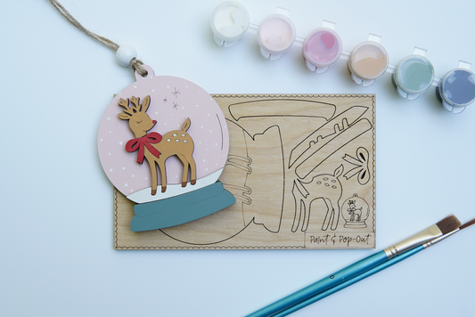 Deer Snow Globe Pop 'n Paint Ornament