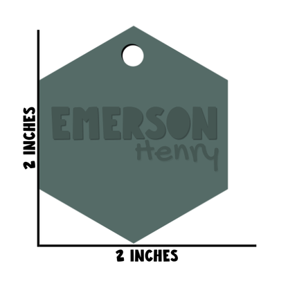 First & Middle Name Diaper Bag Tag