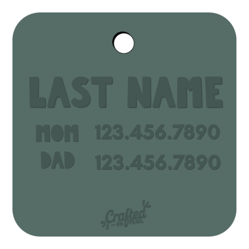 First & Middle Name Diaper Bag Tag