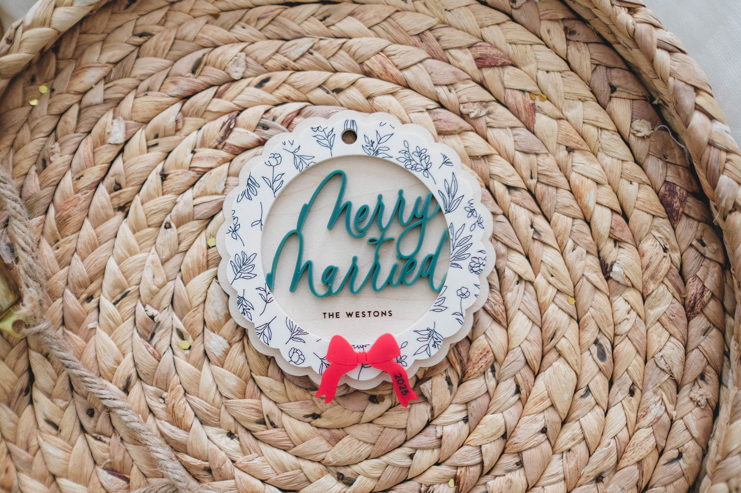 Merry & Married Wreath Ornament