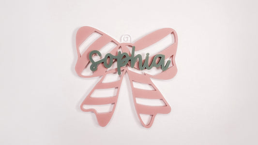 Candy Cane Bow Tag