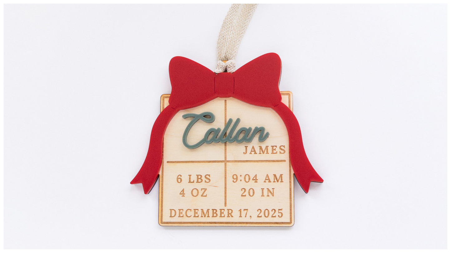 Birth Stats Present Ornament