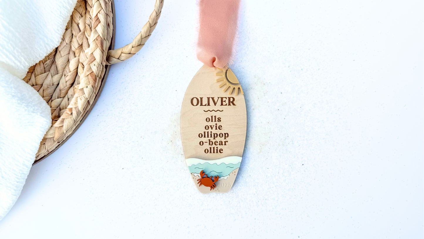 Surfboard Nickname Ornament
